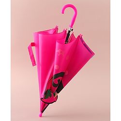 Babyhug Free Size Umbrella with Princess & Frog Print - Fuchsia
