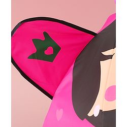 Babyhug Free Size Umbrella with Princess & Frog Print - Fuchsia