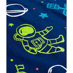 Babyhug Cotton Knit Full Sleeves T-Shirt & Pyjama Co-ord Night Suit With Space Theme Print - Navy Blue