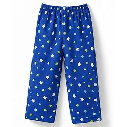 Babyhug Cotton Knit Full Sleeves Co-Ords Shirt & Pyjama Night-Suit With Star Print - Blue
