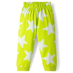 Babyhug Cotton Knit Full Sleeves Co-ords T-Shirt & Pajama Night Suit with Star Print - Light Green