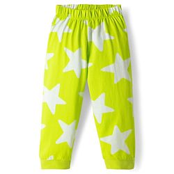 Babyhug Cotton Knit Full Sleeves Co-ords T-Shirt & Pajama Night Suit with Star Print - Light Green