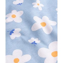 Babyhug 100% Cotton Knit Half Sleeves T-Shirts with Floral Print Pack of 3 - Orange Cream & Blue