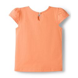 Babyhug 100% Cotton Knit Half Sleeves T-Shirts with Floral Print Pack of 3 - Orange Cream & Blue