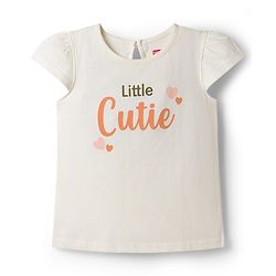 Babyhug 100% Cotton Knit Half Sleeves T-Shirts with Floral Print Pack of 3 - Orange Cream & Blue