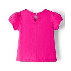 Babyhug 100% Cotton Knit Half Sleeves Text Printed T-Shirt - Dark Pink