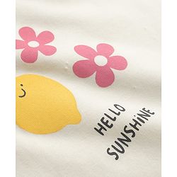 Babyhug Cotton Knit Half Sleeves T-Shirt With Floral & Fruit Print - Multicolor