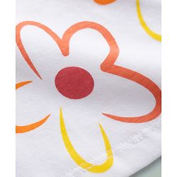 Babyhug Cotton Knit Half Sleeves T-Shirt with Floral Print - Multicolor