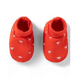 Babyhug 100% Cotton Knit Cap Mittens & Booties With Bow Print Multicolor - Diameter 12.5 cm