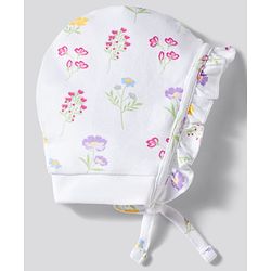 Babyhug 100% Cotton Knit Caps With Floral Print Pack of 2 Multicolor - Diameter 16.5 cm