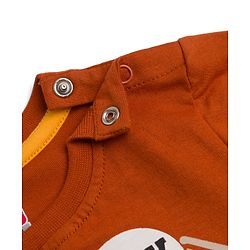 Babyhug Cotton Knit Half Sleeves T-Shirt With Tiger Print - Multicolor