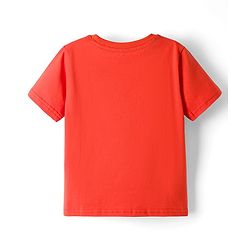 Babyhug 100% Cotton Knit Half Sleeves Text Printed T-Shirt - Red