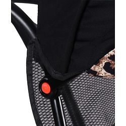 Babyhug Little Leopard Tricycle for Kids with Parental Push Handle & Canopy Toddler Ride-On Trike with Safety Harness BIS Certified Seat with High Backrest Foldable Footrest Anti-Slip Pedals - Beige