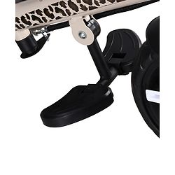 Babyhug Little Leopard Tricycle for Kids with Parental Push Handle & Canopy Toddler Ride-On Trike with Safety Harness BIS Certified Seat with High Backrest Foldable Footrest Anti-Slip Pedals - Beige