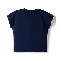 Babyhug Cotton Knit Half Sleeves Oversized T-Shirt With Heart & Text Print - Multicolor