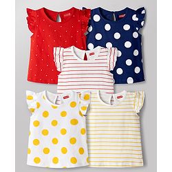 Babyhug Cotton Knit T-Shirts with Graphics Half Sleeves Pack of 5 Multi Color 2-3 Years