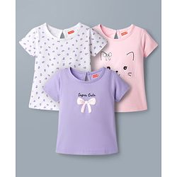 Babyhug Cotton Knit T-Shirts Half Sleeves with Graphics Multi Color 6-9 Months Pack of 3