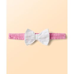Babyhug Poplin Woven Frock &  Bloomer With Headband Floral Print & Applique - Pink