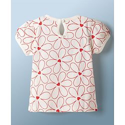 Babyhug Cotton Knit T-Shirts with Graphics & Floral Print Round Neck Half Sleeves Multi Color 6-9 Months Pack of 2