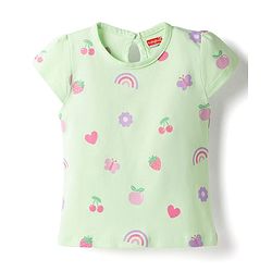 Babyhug Cotton Knit T-Shirts with Graphics Half Sleeves Round Neck Multi Color 6-9 Months Pack of 3