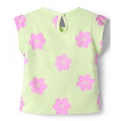 Babyhug Cotton Knit T-Shirt with Frill Detailing Multi Color 6-9 Months
