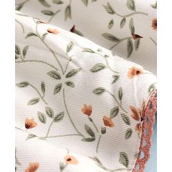 Babyhug Cotton Woven Flutter Sleeves Floral Printed Frock With Bloomer - OffWhite