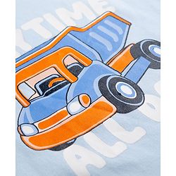 Babyhug Cotton Knit Half Sleeves T-Shirt With Truck & Text Print - Multicolor