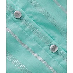 Babyhug Cotton Woven Full Sleeves Striped Kurta & Pyjama Set - Aqua Blue