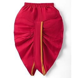 Babyhug Cotton Blend Woven Full Sleeves Kurta Dhoti Set With Sequinned Nehru Jacket - Red