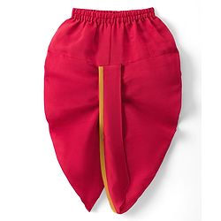 Babyhug Cotton Blend Woven Full Sleeves Kurta Dhoti Set With Sequinned Nehru Jacket - Red