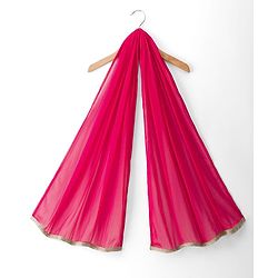 Babyhug Georgette Woven Sleeveless Lehenga Choli Set With Floral Foil Print Embroidery & Dupatta - Dark Pink