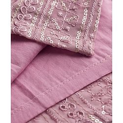 Babyhug Georgett Woven Full Sleeves Embroidered Kurta Pyjama Set - Lavender