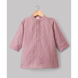 Babyhug Georgett Woven Full Sleeves Embroidered Kurta Pyjama Set - Lavender
