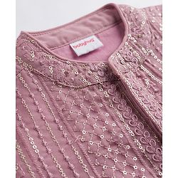 Babyhug Georgett Woven Full Sleeves Embroidered Kurta Pyjama Set - Lavender