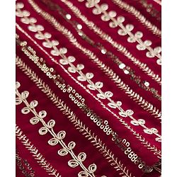 Babyhug Georgette Woven Full Sleeves Kurta Pyjama Set with Sequin & Embroidery Detailing - Maroon