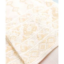 Babyhug Cotton Blend Woven Solid Kurta Pyjama Set With  Embroidered & Sequinned  Jacket - OffWhite