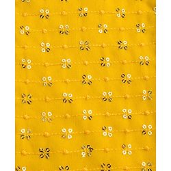 Babyhug Cotton Blend Woven Full Sleeves Kurta Pyjama Set With Sequin Detailing - Yellow