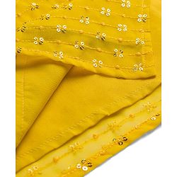 Babyhug Cotton Blend Woven Full Sleeves Kurta Pyjama Set With Sequin Detailing - Yellow