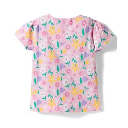 Babyhug 100% Cotton Woven Half Sleeves Floral Printed & Embroidered Frock With Inner Tee - Black