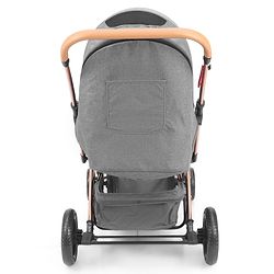 Babyhug Landscape Stroller with Reversible Handle Grey| Multi-Recline Backrest| UV Protection Canopy| 5-Point Harness| All-Wheel Suspension| Swivel Wheels| Trolley-Style Pull Handle| Linked Brake