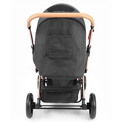 Babyhug Landscape Stroller with Reversible Handle Grey| Multi-Recline Backrest| UV Protection Canopy| 5-Point Harness| All-Wheel Suspension| Swivel Wheels| Trolley-Style Pull Handle| Linked Brake
