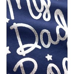 Babyhug Cotton Knit Half Sleeves T-Shirt with Text Print - Navy Blue