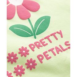 Babyhug Cotton Knit Half Sleeves T-Shirt with Floral Graphics - Multicolor