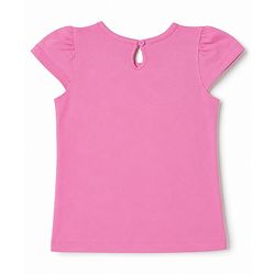 Babyhug Cotton Knit Half sleeves T-Shirt with Animal & Berry Print - Pink