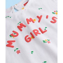 Babyhug Cotton Knit Half Sleeves T-Shirt With Floral & Text Print - Multicolor