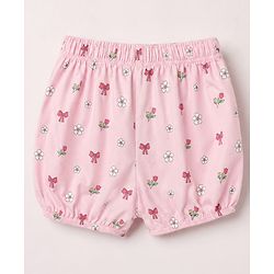Babyhug 100% Cotton Single Jersey Knit Floral Printed Bloomers Pack of 3 - Multicolour