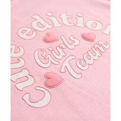 Babyhug Cotton Knit Half Sleeves T-Shirt with Text Print - Pink