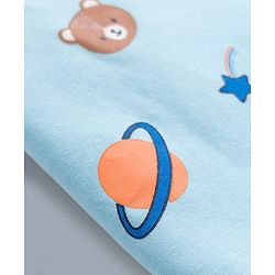 Babyhug 100% Cotton Interlock Knit Half Sleeves Stripes Jhablas with Star & Bear Print Pack of 3- Orange & Sky