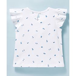Babyhug Cotton Knit T-Shirt Frill Sleeves Daddy's Girl Print Multi Color 6-9 Months