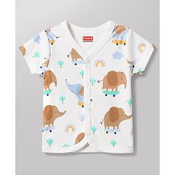 Babyhug 100% Cotton Half Sleeves Jhablas With Animal Print Pack of 3 - Multicolor